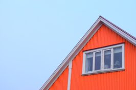 Orange house with a window